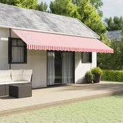 vidaXL Tessuto Ricambio per Mantovana da Tenda Righe Rosse Bianche 6m