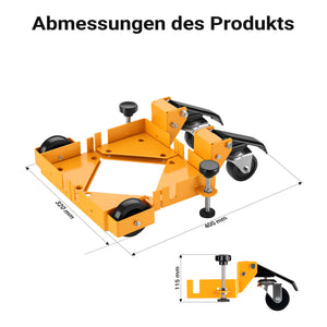 Set di 4x ruote per carrelli, ruote per mobili pesanti, rotelle con portata fino a 180 kg, ruote pivottanti con freno, per carichi pesanti