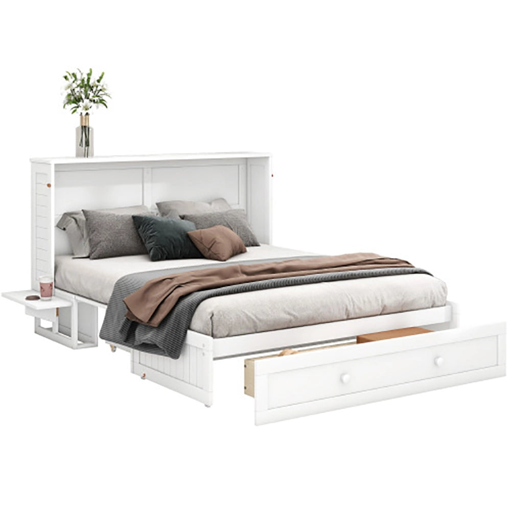 Letto a scomparsa con cassetti - Xylo - 140x200 cm - Bianco