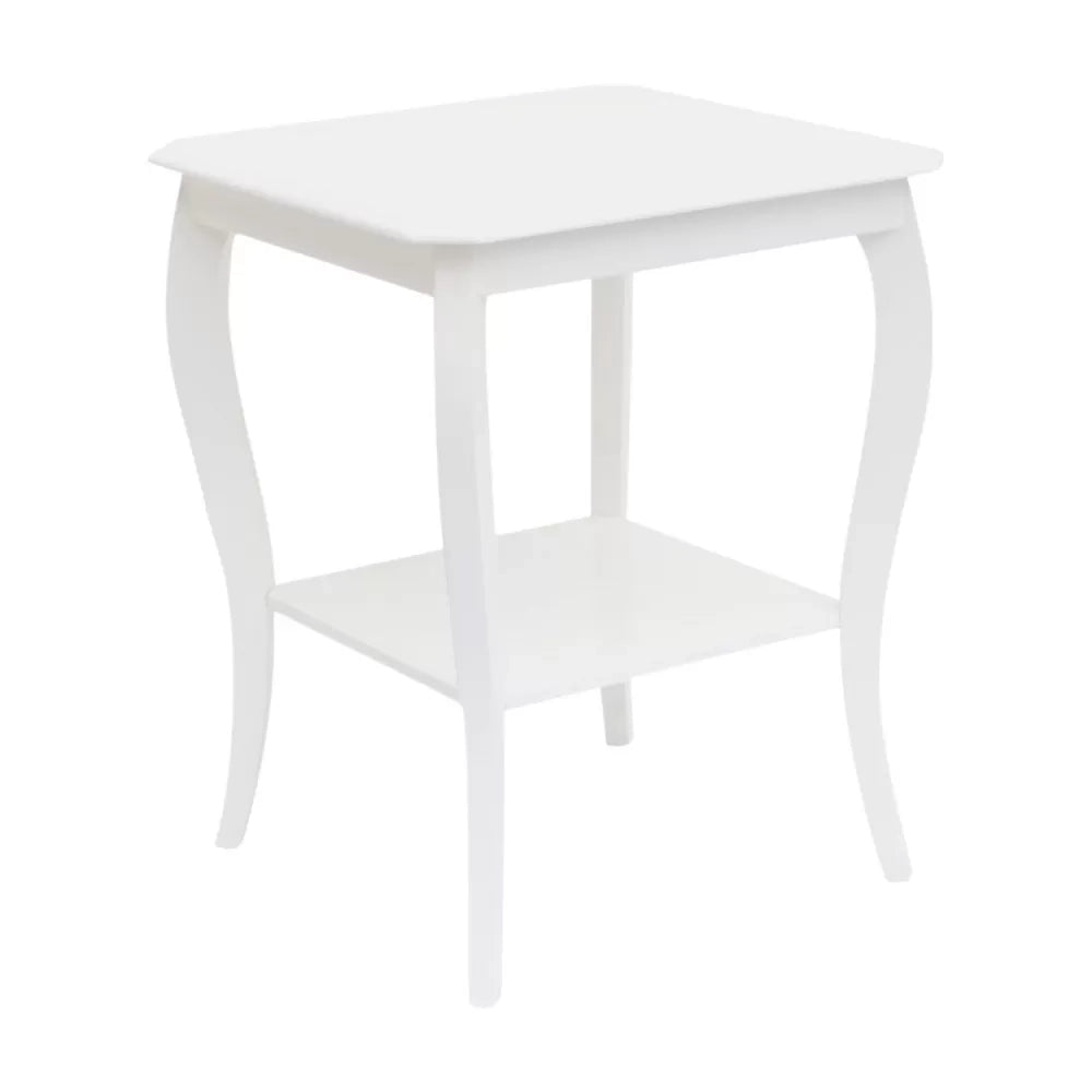 Porta vaso tavolino quadrato shabby legno bianco opaco 50x50x63 - Mobili 2G