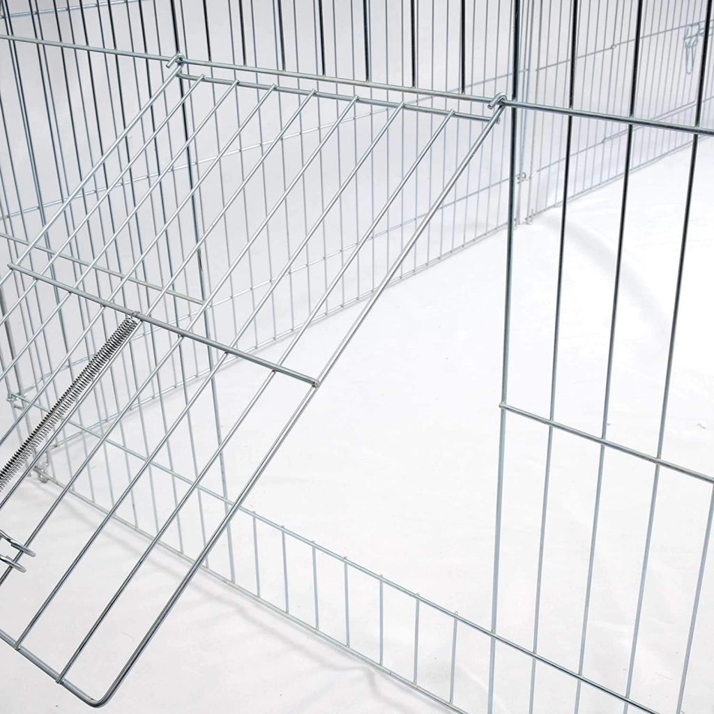 Recinto per Conigli Esterno Pollaio Galline in Metallo Recinzione Rete Gabbia per Piccoli Animali Giardino, Maglia metallica di 4cm, 220x103x85 cm, 0201HT
