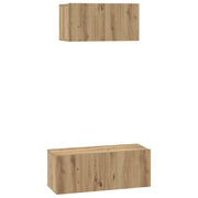 Set mobile TV 2 pz | Armadietto TV | Mobile Porta TV Rovere artigianale Legno multistrato