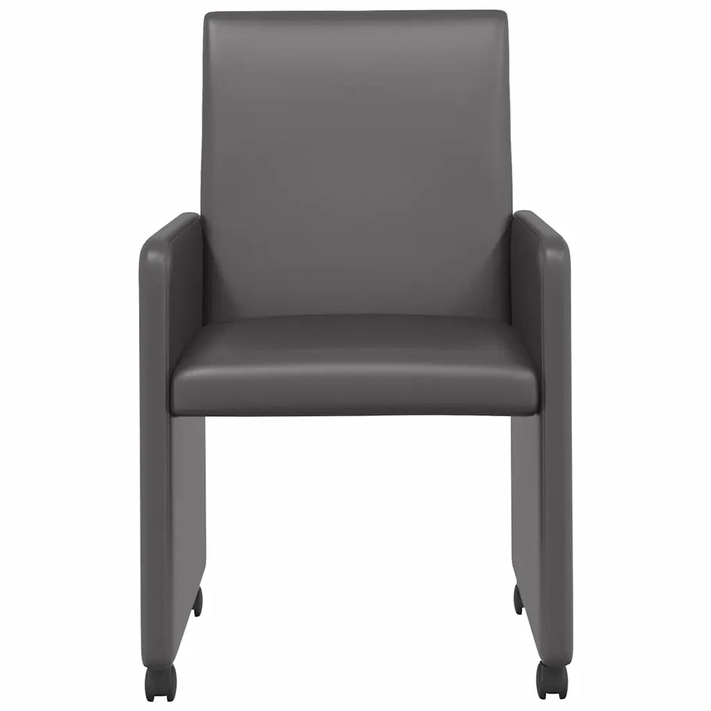 Sedie da Pranzo con Ruote 2 pcs Grigio 57 x 66 x 94 cm 42017819