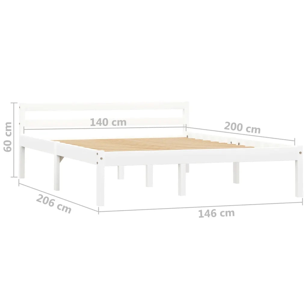 Giroletto senza Materasso Bianco 140x200 cm in Legno di Pino 283187