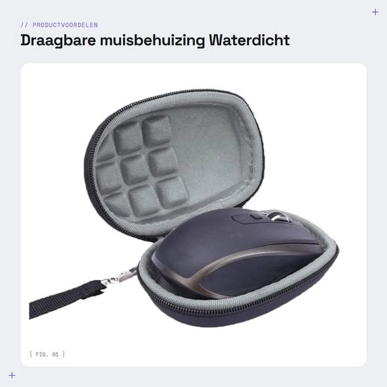 Contenitore portatile impermeabile per mouse - Protezione anti-schoc con schiuma morbida - Design elegante - Adatto per Logitech MX Anywhere 2S