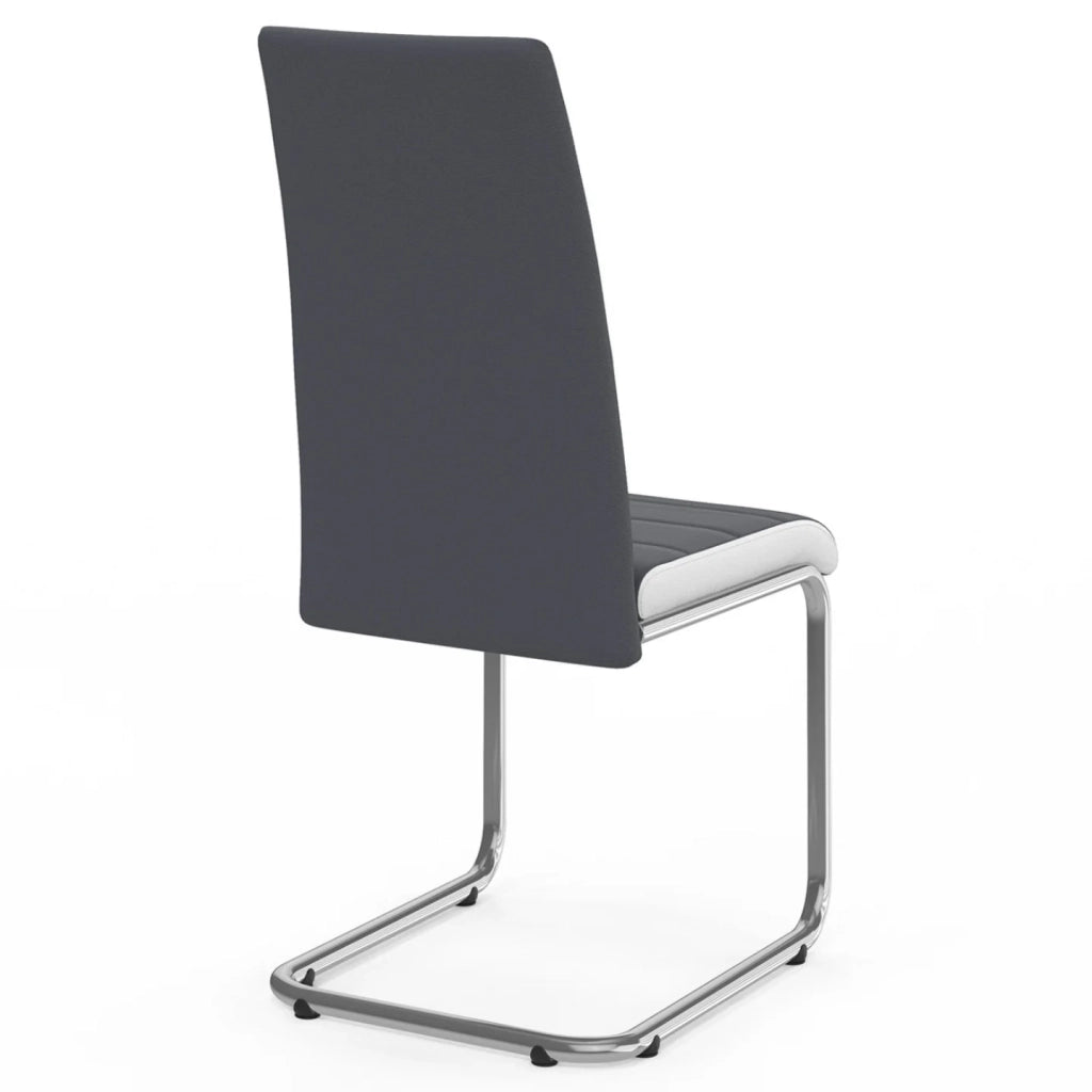 IDMarket - Set di 4 sedie da pranzo grigie con fascia bianca per la sala da pranzo MIA