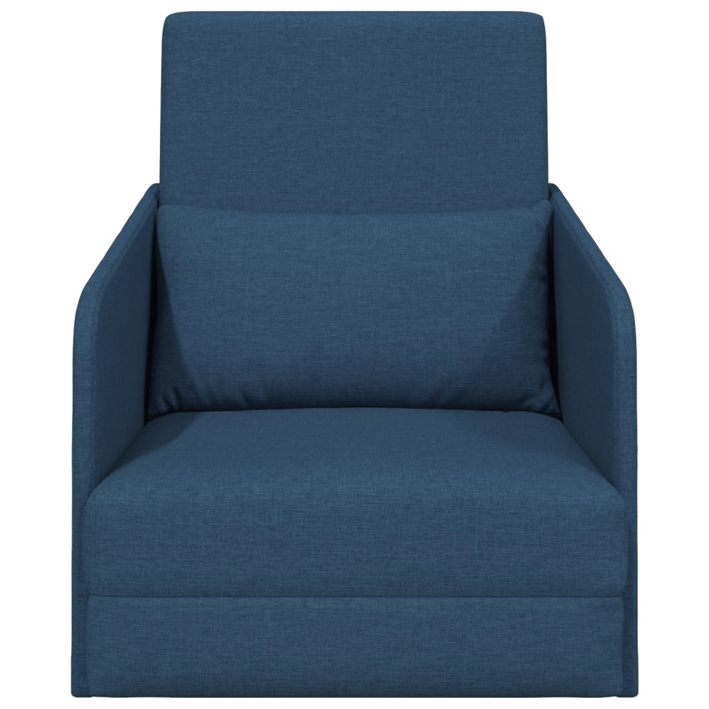 Divano Letto da Terra 2-in-1 Blu 65x80x83 cm Tessuto