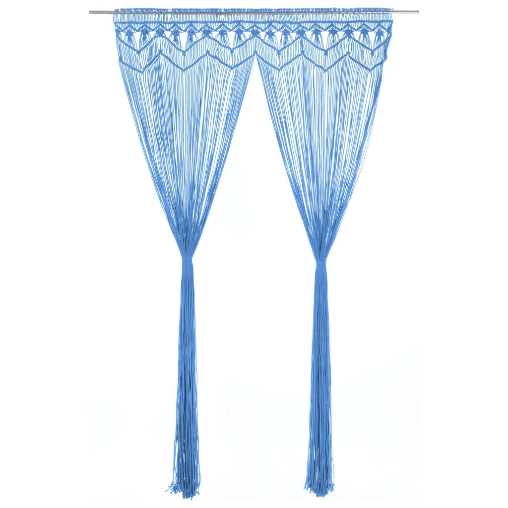 Tenda MacramÃ¨ Blu 140x240 cm in Cotone