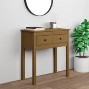 Tavolo Consolle Marrone Ambra 70x35x75cm Legno Massello di Pino 814612