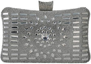 Borsa da sera con diamanti per donne, borsa a tracolla elegante, borsa da sera con catena, piccola borsa per matrimonio, gala, ricevimento, festa, argento