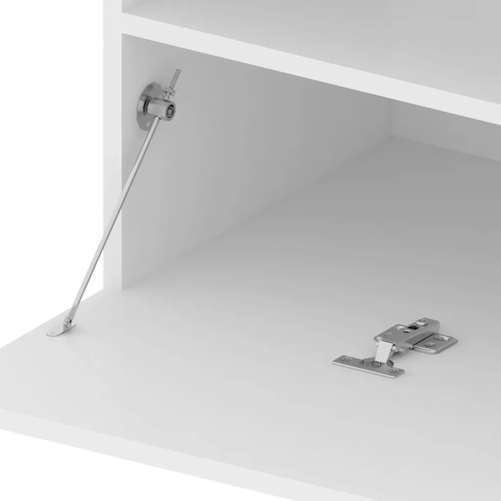 Mobile Porta TV con Luci LED Bianco Lucido 75x35x40 cm 804403