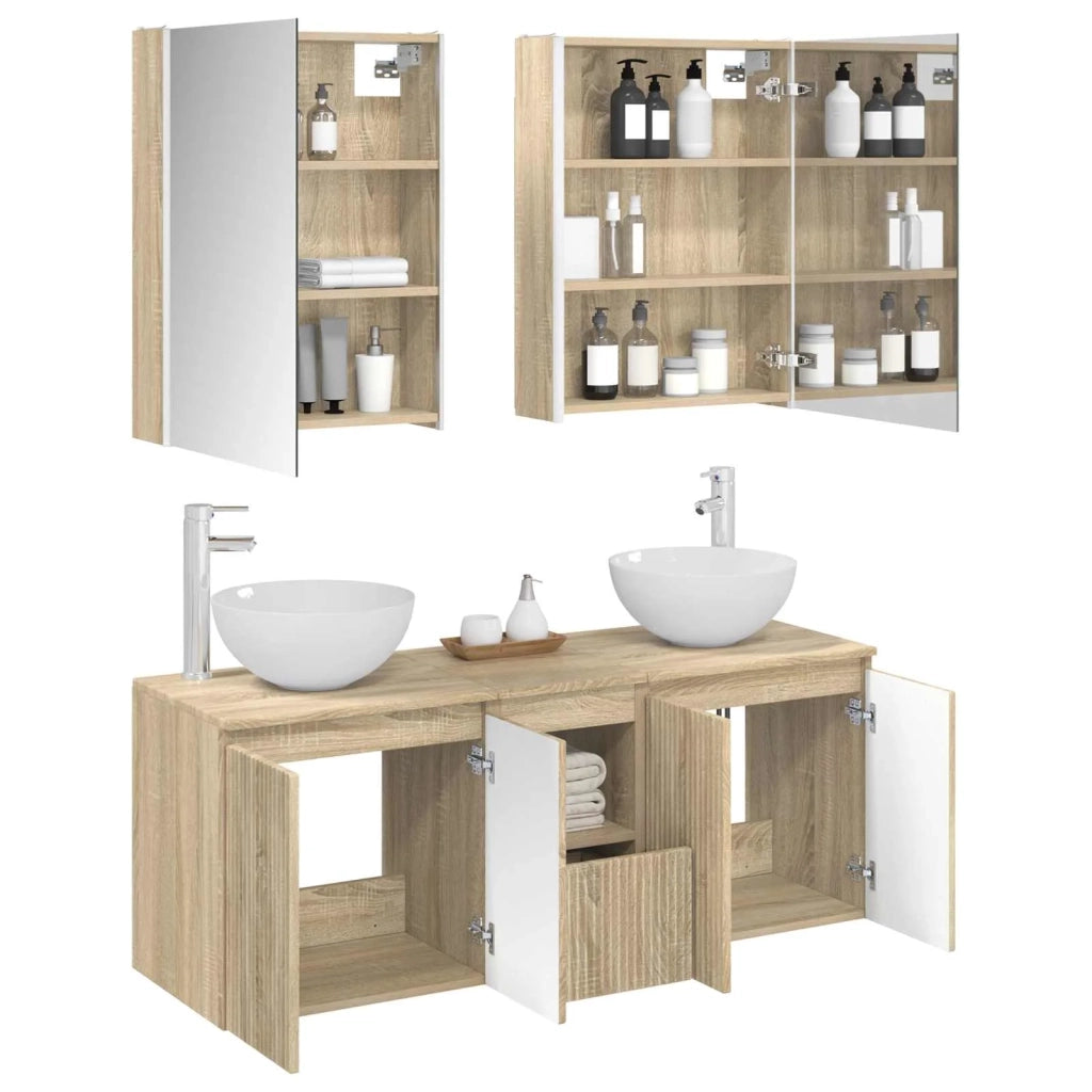 Set di Armadi da Bagno 5 pcs Rovere Sonoma 53 x 15,5 x 70 cm 3406369