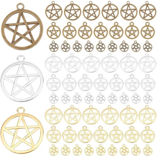 108 Stuks Pendenti a forma di Pentagramma per Gioielli