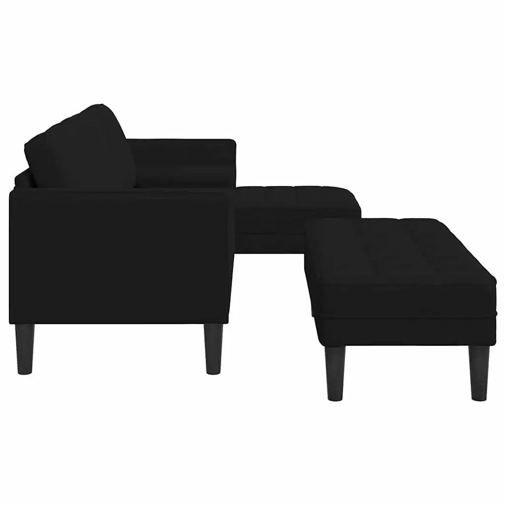Set di divani con cuscino 2 pcs Nero Poliestere 3329270
