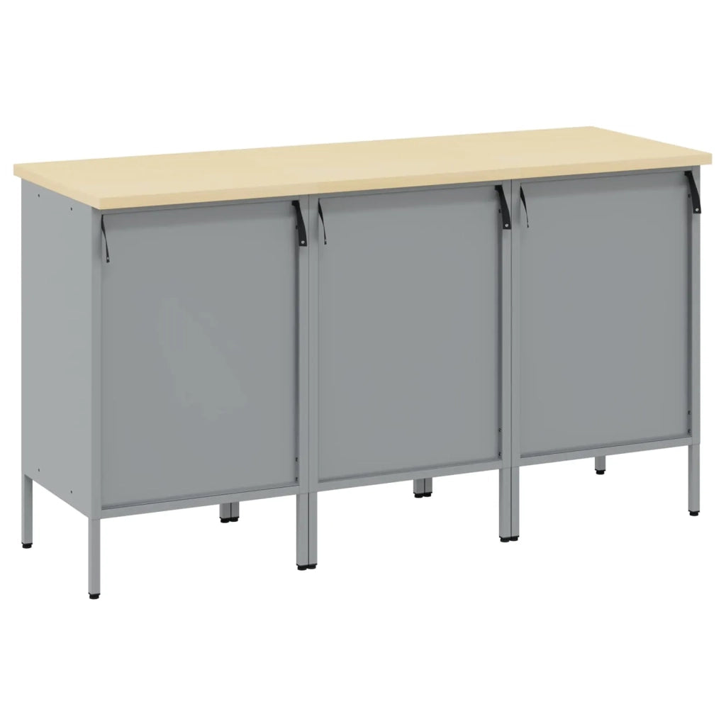 Mobile da lavoro 3 pcs Rosso e Grigio 150 x 55 x 85 cm 3321371