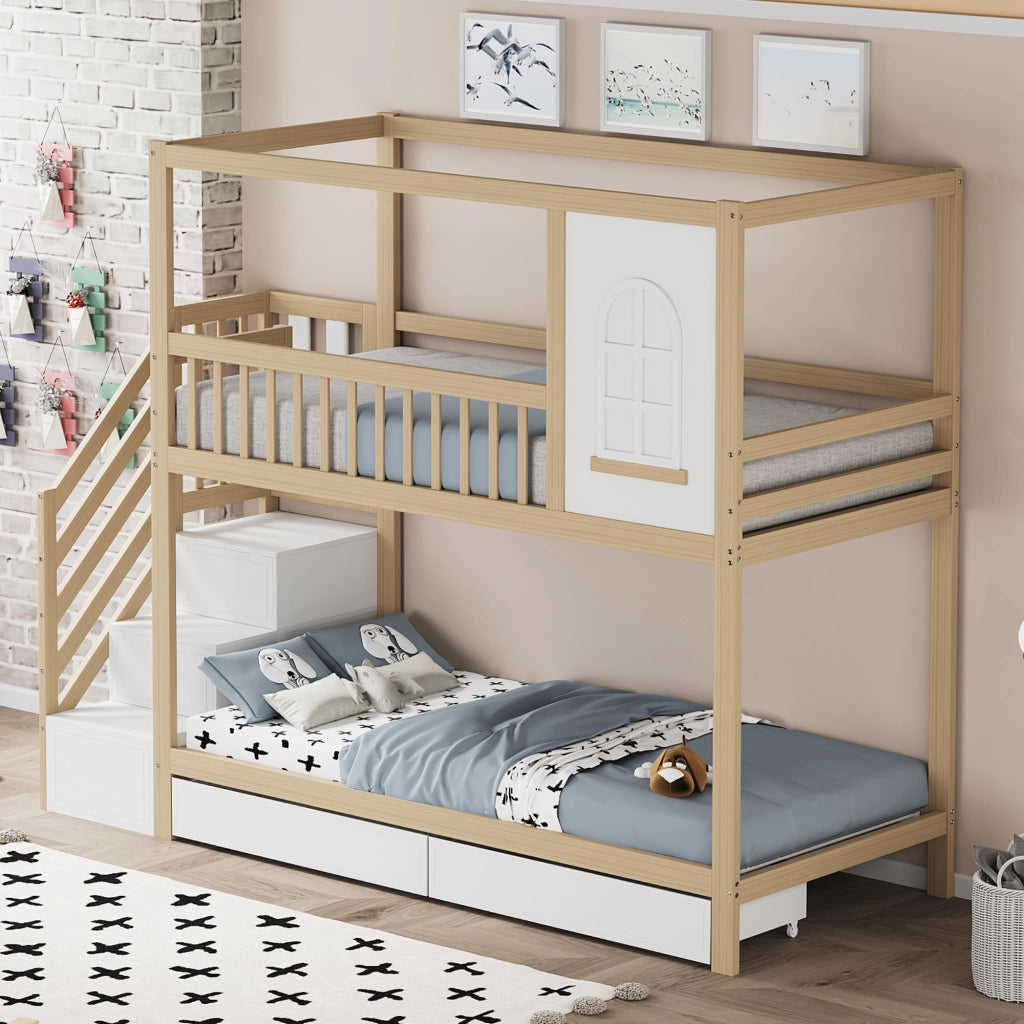 Letto a castello funzione sicurezza legno 90x200 cm