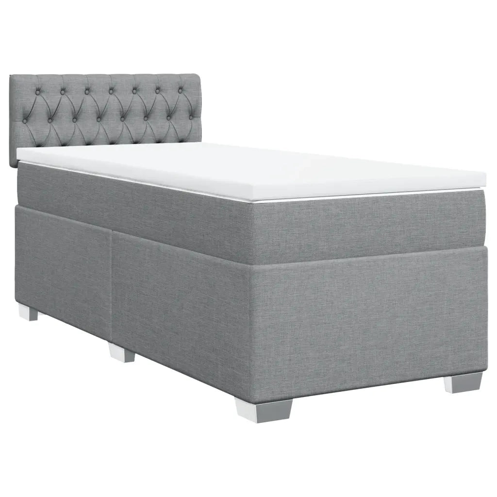 vidaXL Giroletto a Molle con Materasso Grigio Chiaro 80x200 cm Tessuto
