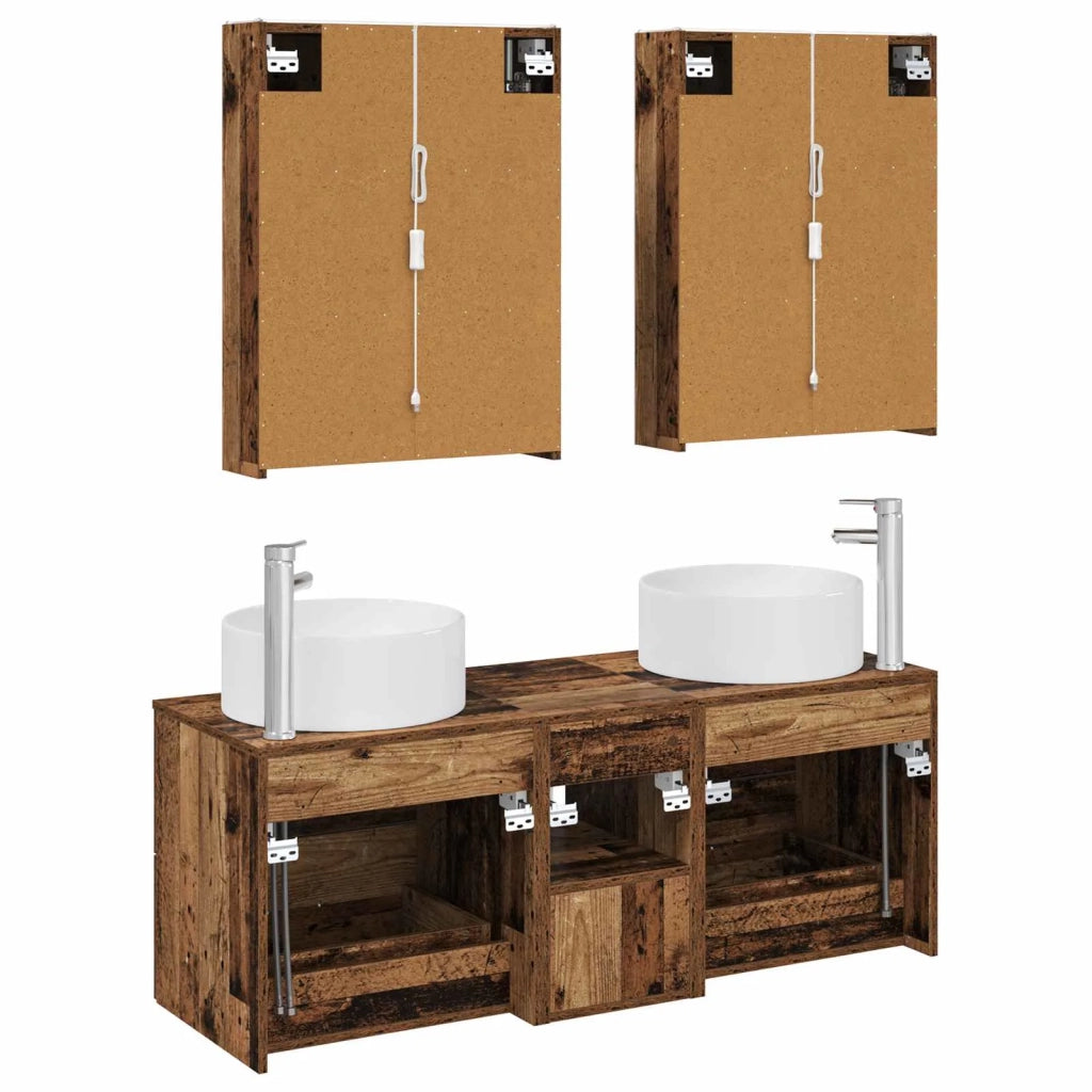 Set di mobili per il bagno 5 pcs Legno antico 3407093