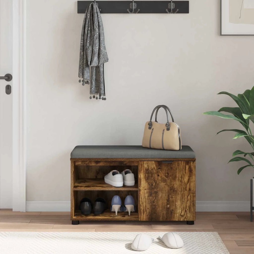 Panca per ingresso con porta Quercia Affumicata 80 x 38 x 46 cm 891508