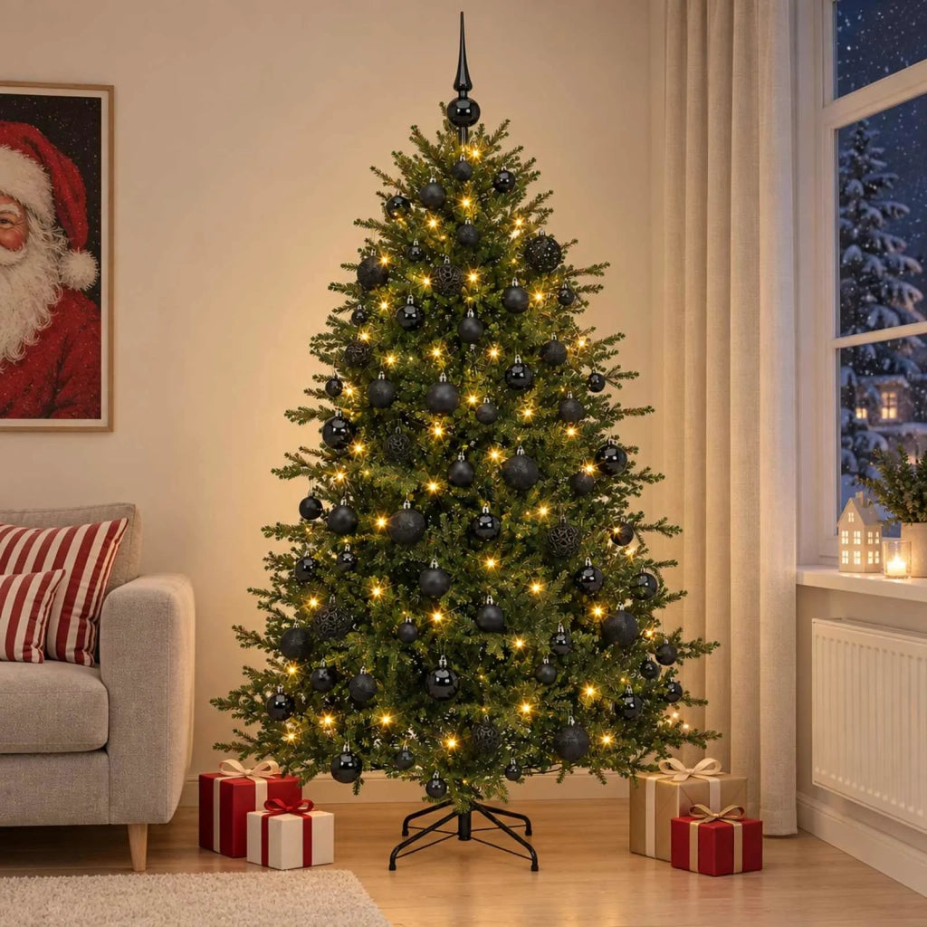 Albero di Natale artificiale con palline 210 cm 300 LED 3466422