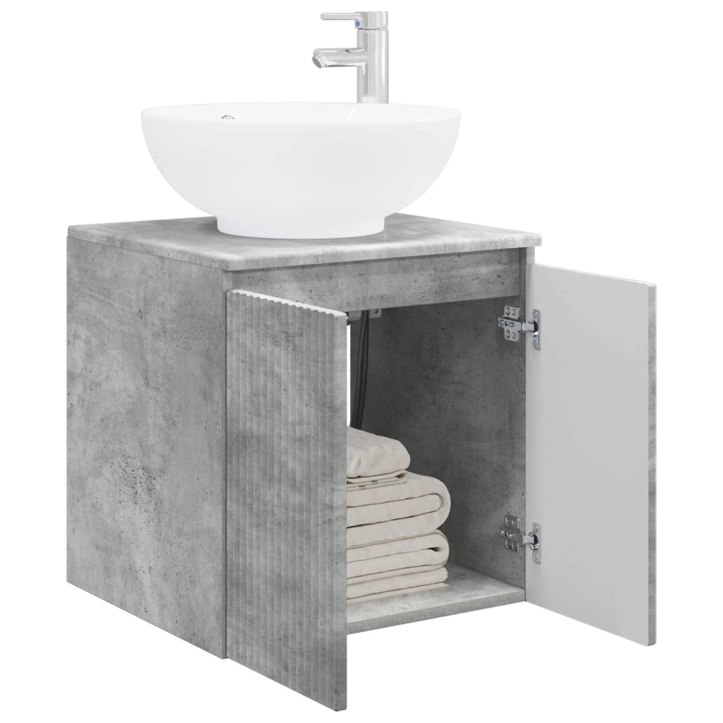 Mobile Lavabo da Parete Grigio Cemento 49,5 x 44,5 x 65 cm