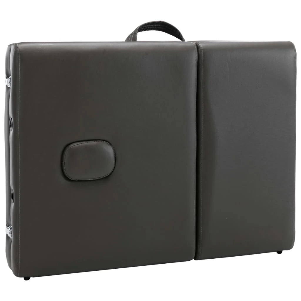 Lettino da massaggio a 4 sezioni con struttura in acciaio inox 186 x 68 cm antracite 02_0001799
