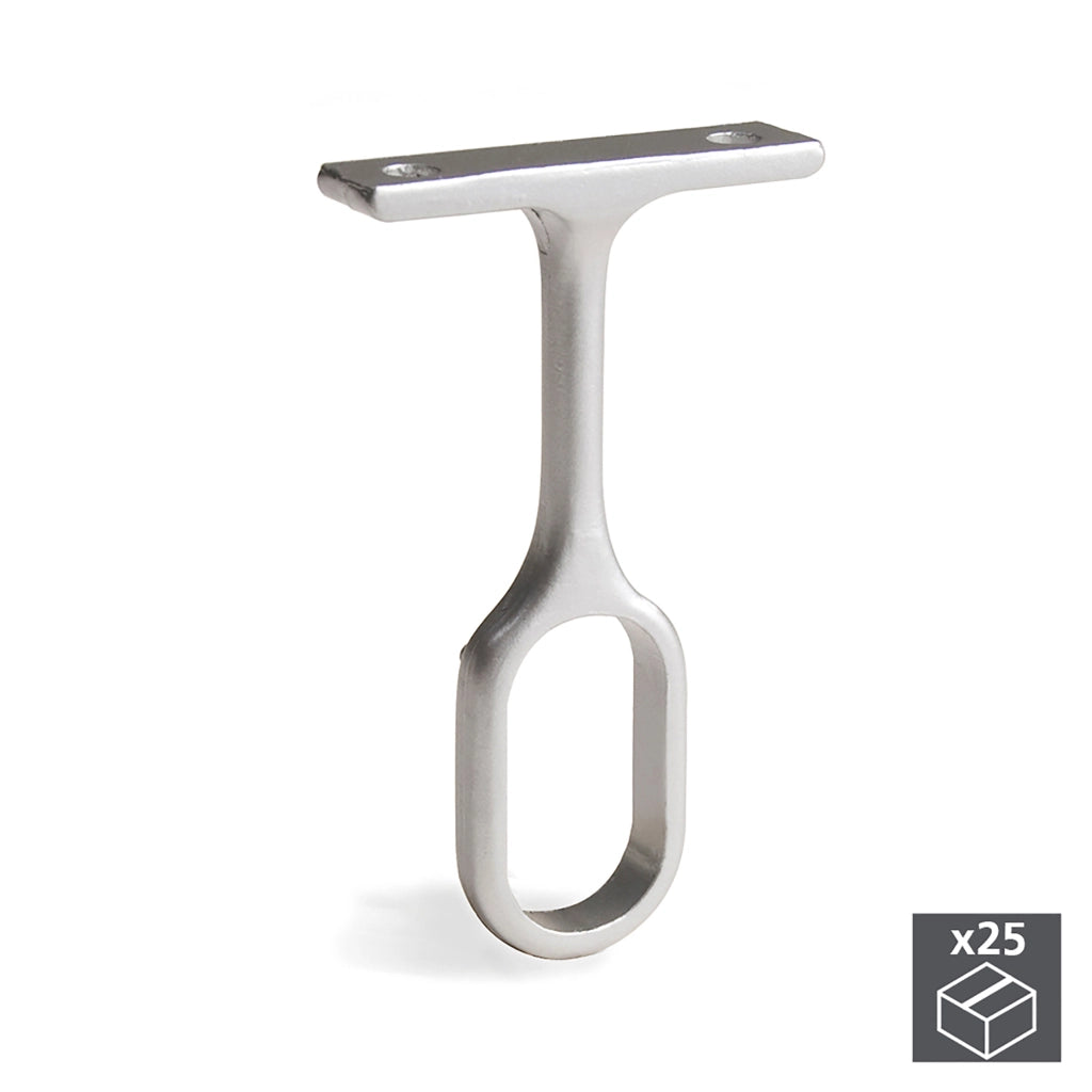 Emuca Supporto centrale per appendiabiti da armadio, Zama, Grigio metallizzato, 25 u.