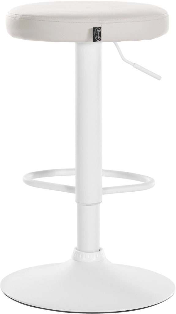 Set di 2 sgabelli da bar Ponte in similpelle bianco,Metallo bianco opaco