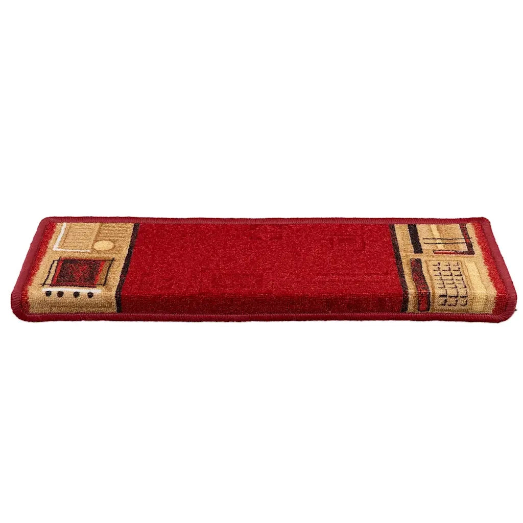 Tappetini per Scale Autoadesivi 5pz 65x21x4 cm Rossi 149838