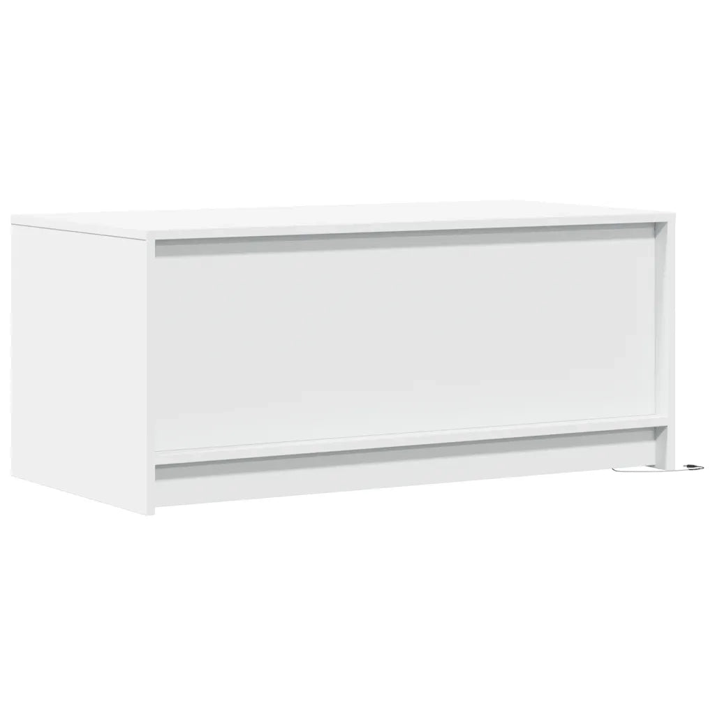 Tavolino da Salotto con Luci LED Bianco in Truciolato 851984