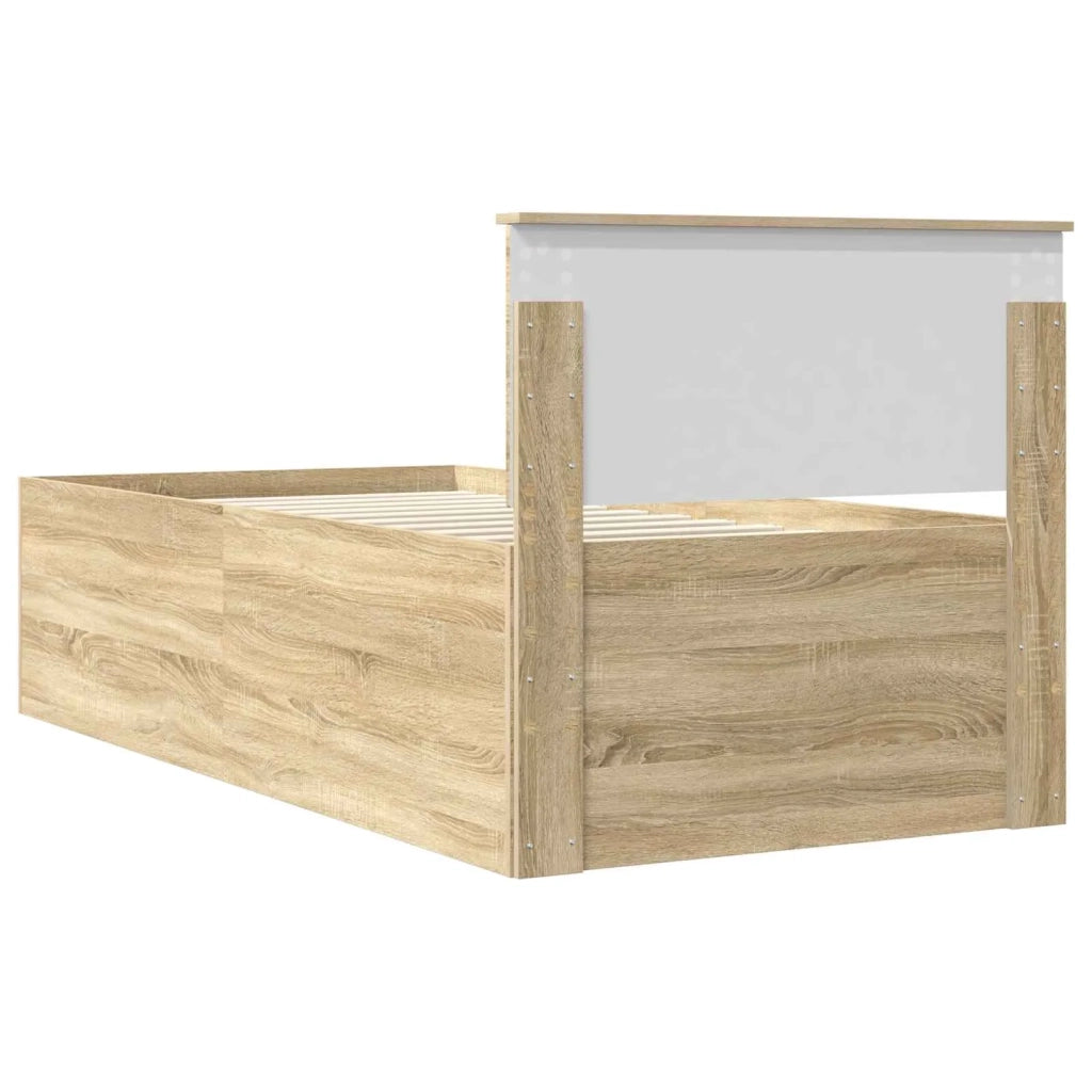 Struttura del letto Rovere Sonoma 75 x 190 cm Legno multistrato