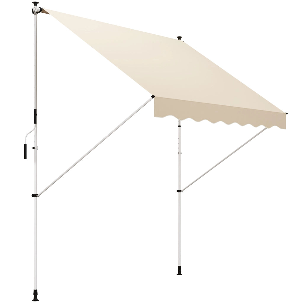 Tenda retrattile per esterno ¨C zephmum ¨C beige metallo poliestere 3x1.5m