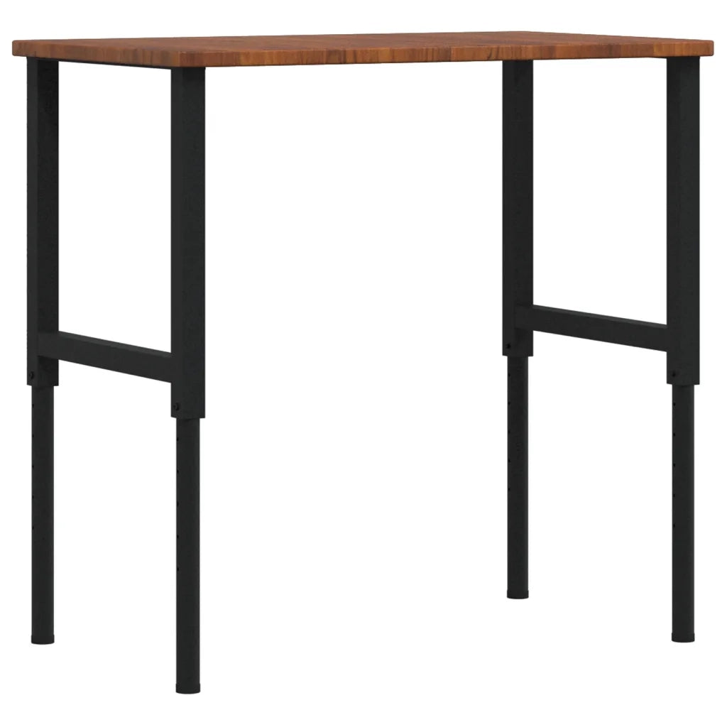 Banco Lavoro Marrone Scuro 100x60x(71,5-98) cm Legno di Rovere 3309681