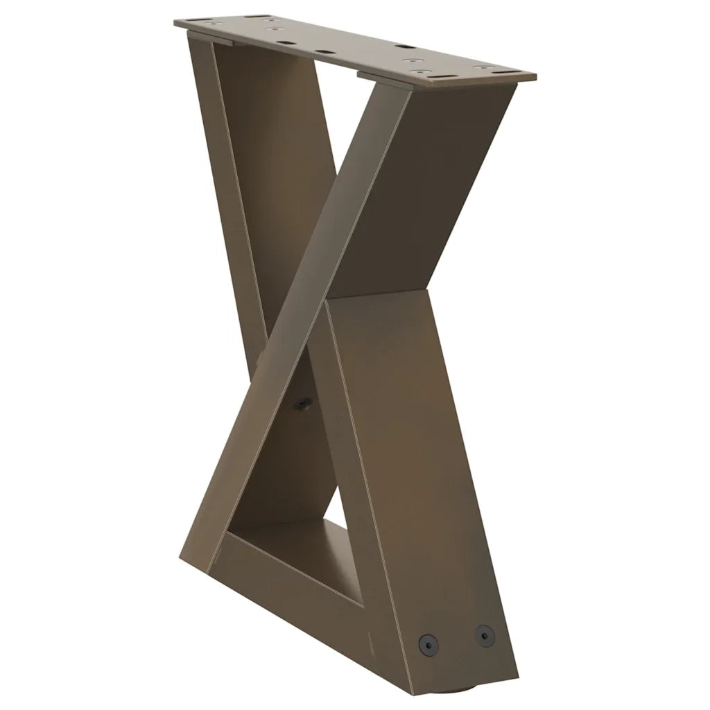 Gambe per Tavolino da CaffÃ¨ 2 pz in Acciaio Naturale 30x(30-31,3) cm Acciaio