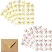 Sticker hart a forma 240 pezzi decorativi da applicare per se stessi per cartoline biglietti di auguri regali scrapbooking con adesivo self stick 3,3 cm in oro e rosso oro