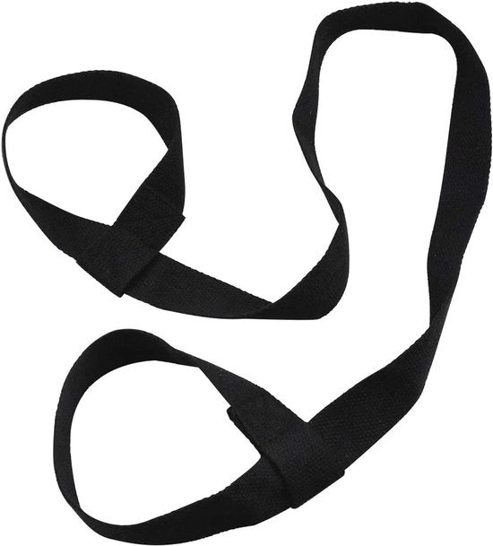 Mat di yoga con cinturino adattabile - 1 pezzo - Nero - Polyester