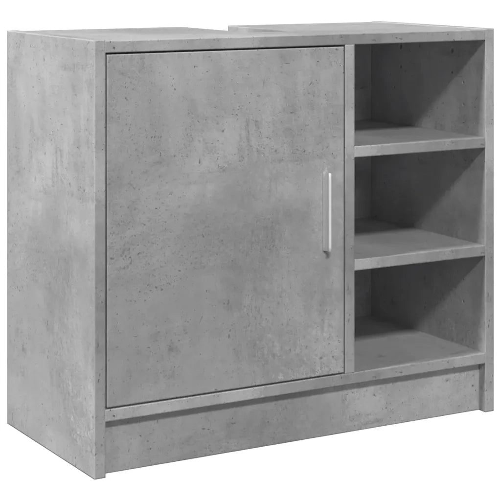 Mobile Lavabo | Armadio Lavabo Grigio Cemento 63x29x55 cm in Legno Multistrato