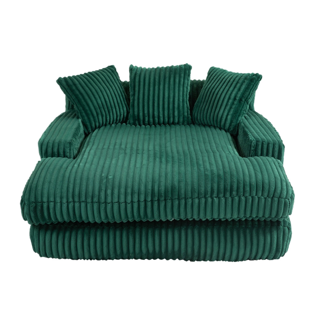 Divano Letto Singolo Cord Cloud Couch ¨C MINIMAL ¨C Verde, 3 Cuscini, Bodensofa