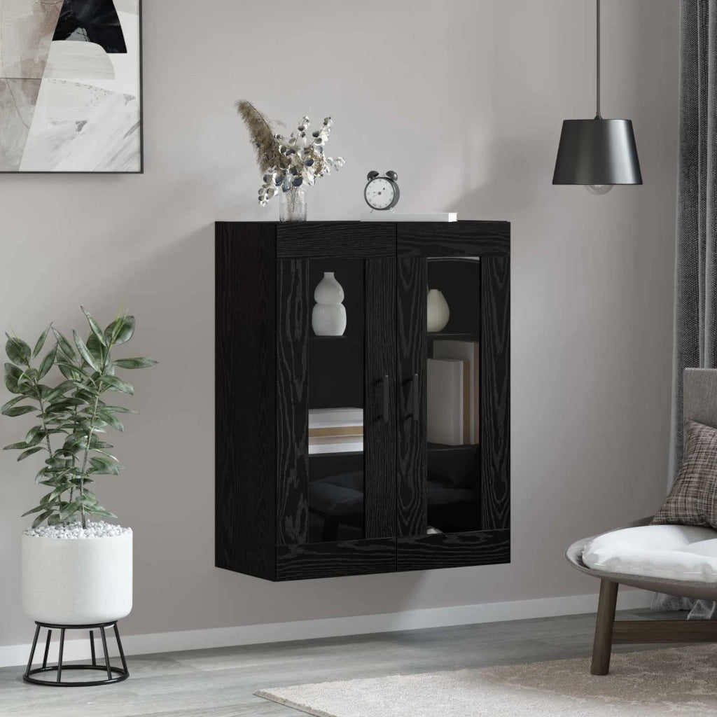Credenza Rovere Nero 69,5 x 34 x 90 cm Legno multistrato 879603