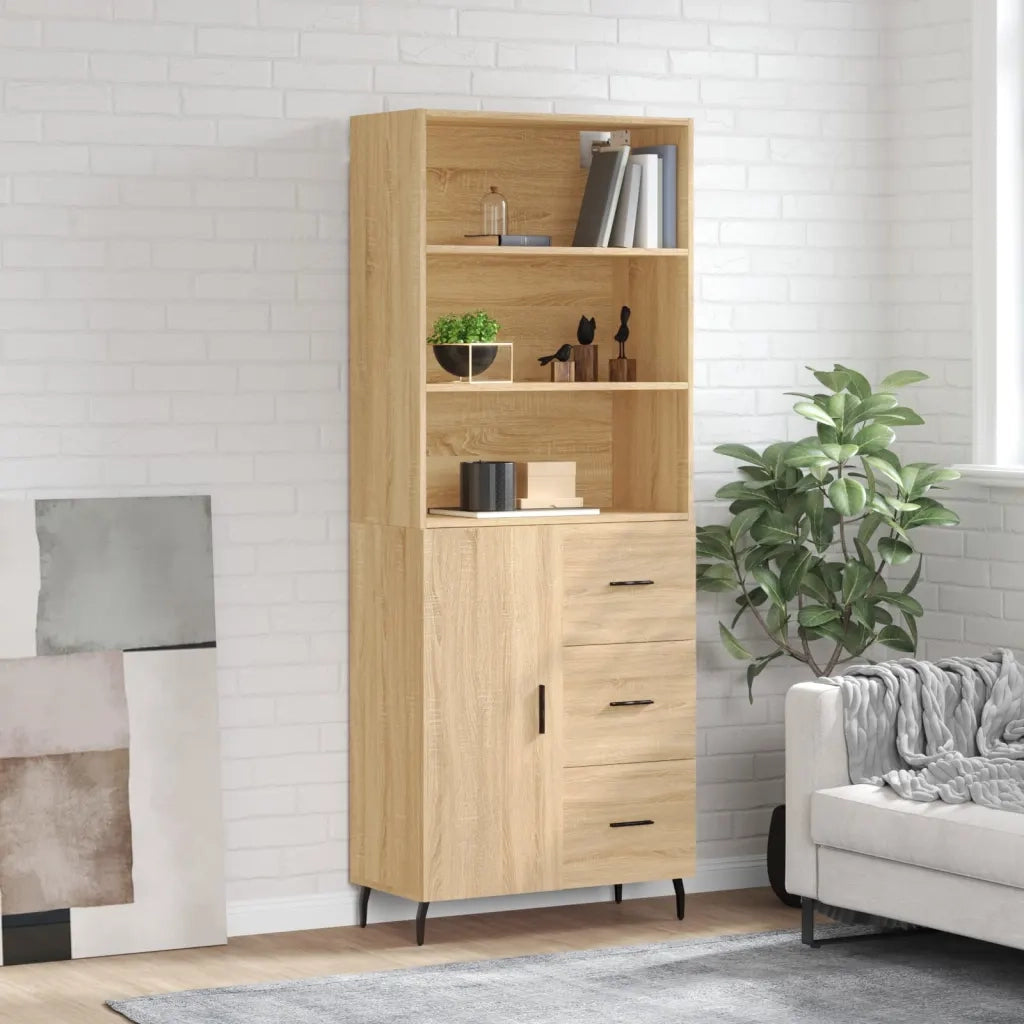 Credenza Rovere Sonoma 69,5x34x180 cm in Legno Multistratocod mxl 125720