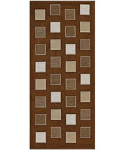 Tappeto moderno SQUARE MARRONE geometrico a quadri, tappetino bagno multiuso lavabile in lavatrice e anti-scivolo cm.55x80