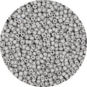 Batterie di perle in vetro grigio 4 mm, perle grigie 6/0 per collane, perle per gioielli in metallo grigio