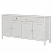 Credenza con 2 cassetti e 4 ante - per soggiorno - in MDF - 160x40x82 cm - bianco