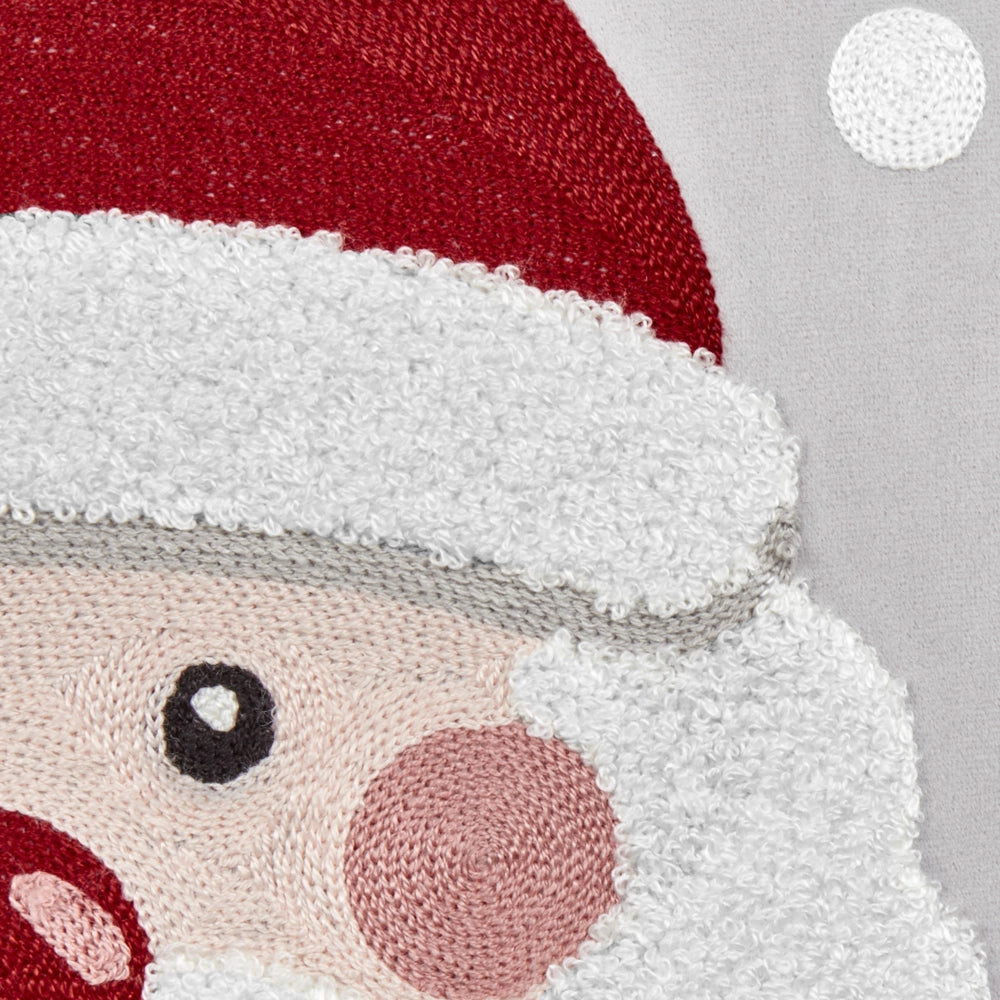 Set di 2 cuscini decorativi in tessuto di velluto grigio Motivo natalizio Babbo Natale 45 x 45 cm Accessorio per la decorazione