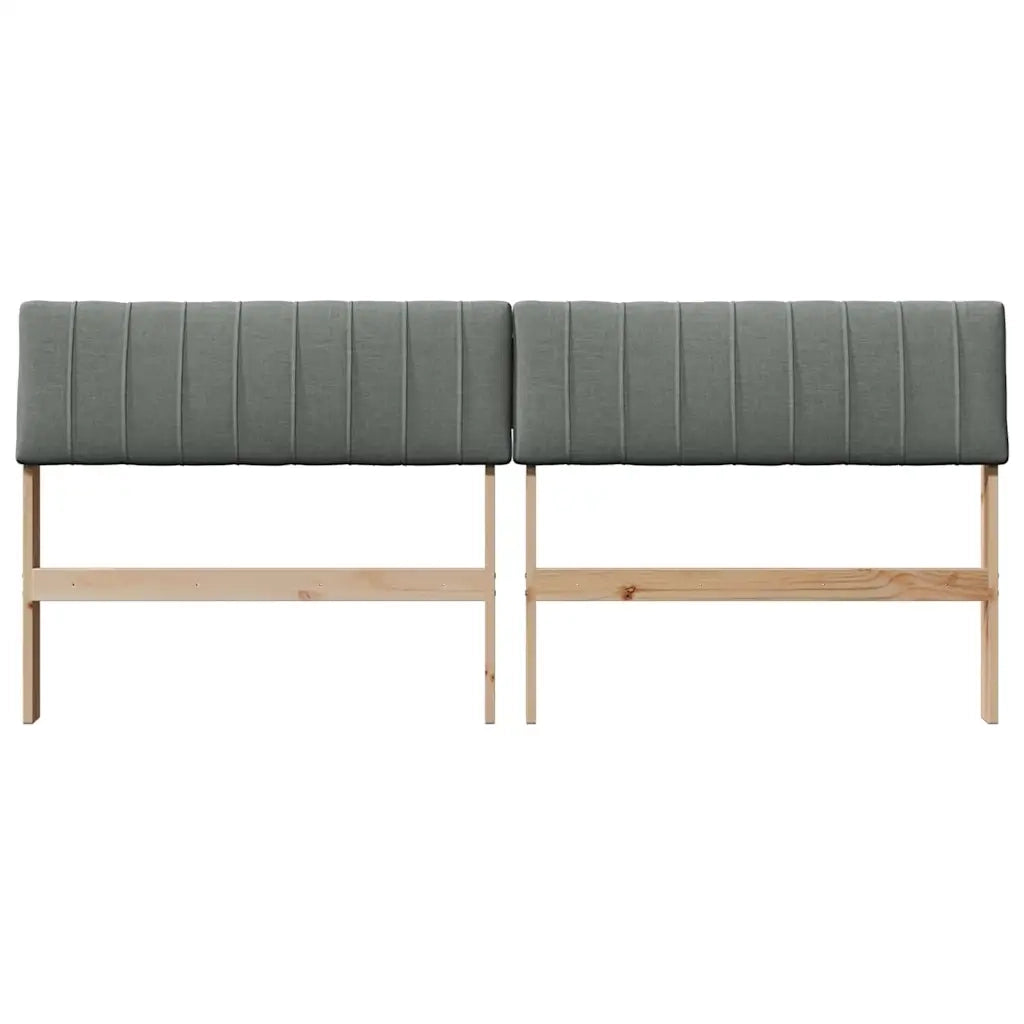 Testiera imbottita Grigio scuro 180 cm Pino massello