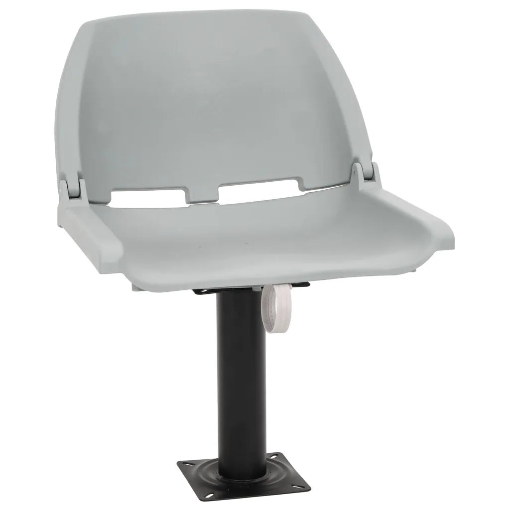 Set Sedile Barca Pieghevole 4pz Senza Cuscino Grigio 48x51x41cm