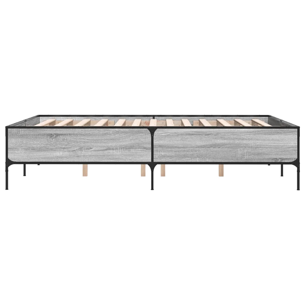Giroletto-Struttura Letto Grigio Sonoma 140x200 cm in Legno Multistrato Metallo 704579