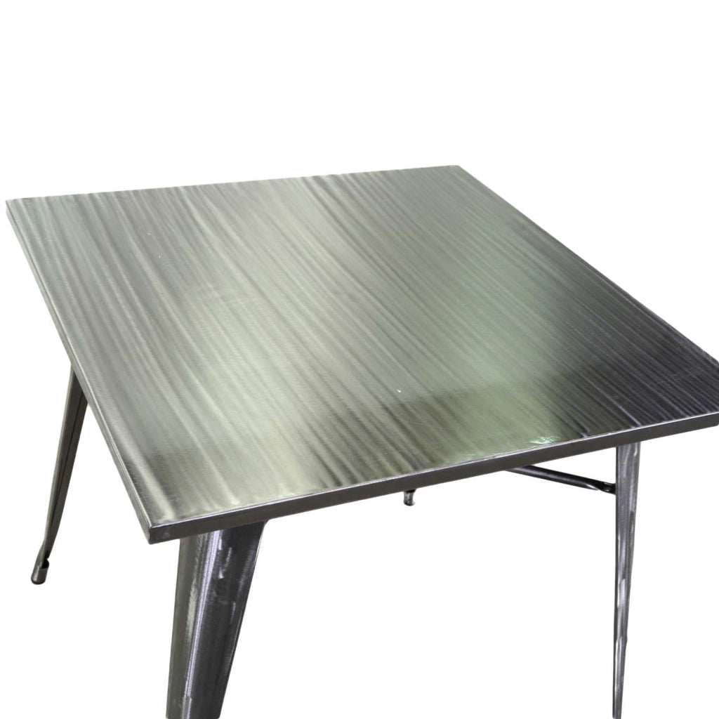 Tavolo New Bristol 80x80xh76 cm in Ferro Grigio Galvanizzato