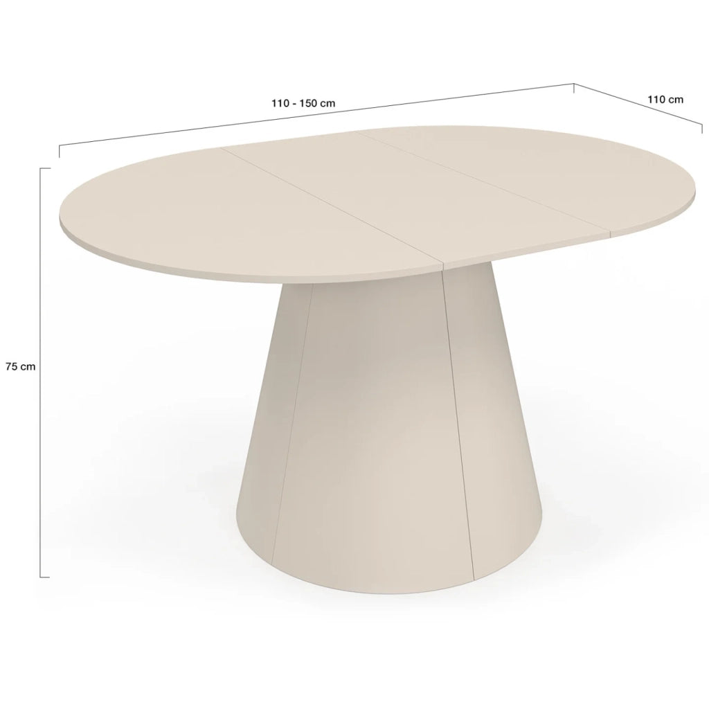 IDMarket - ANGELE Tavolo da pranzo rotondo allungabile a 6 posti, legno beige 110-150 cm