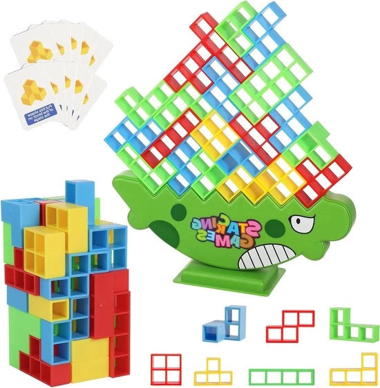 Giocattolo di Equilibrio per Costruzioni a Stacking per Tetra Tower - Giocoso Gioco di Costruzione per 2 Giocatori - Attrezzo di Equilibrio per Bambini e Adulti